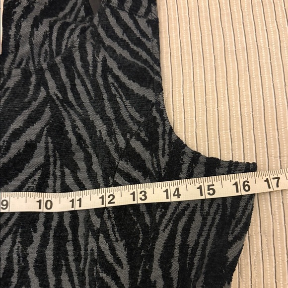 Free People Black & Gray Chenille Zebra Print Mini Dress - Picture 9 of 11
